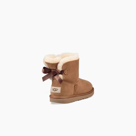 UGG Mini Bailey Bow II Brown Boots for Kids (LCOH75823)